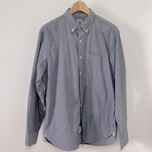 J Crew Casual Button Down Dress Shirt, Size M, Neck 15-15.5, Blue and White